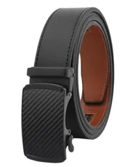 [Lunenon Soleil] メンズ ベルト 本革 自動バックル ビジネス カジュアル 紳士用 合金バックル 牛革 120cm 黒 茶 (ブラウン, 115cm) [ブラウン] [115cm]