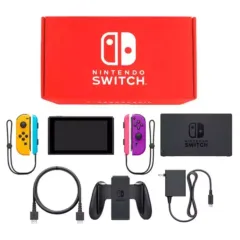 【中古】ニンテンドースイッチハード Nintendo Switch本体 カラーカスタマイズ [2019年8月モデル]/Joy-Con(L)ネオンオレンジ(R)ネオンパープル/Joy-Conストラップ：ネオンブルー/ネオンピンク
