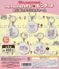 【中古】紙製品 ガチャ台紙 「アルプスの少女ハイジ×モンチッチ めじるしアクリルチャーム」