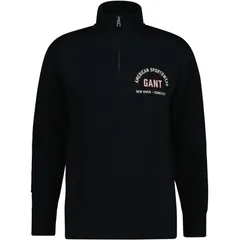 ガント メンズ アウター ニット・セーター フリース Gant Zip Fleece Jumper Black 005 ブラックのサムネイル