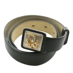 クリスチャンディオール Christian Dior ベルト レザー バックル ロゴ ゴールド金具 70 黒 ブラック /XZ ■OH ■GY11