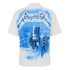 リプレゼント メンズ トップス Tシャツ プリントール Represent Mens Rep Lightning TShirt Centre Metallica Print Flat White ホワ