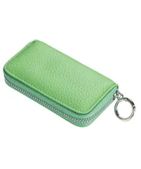 [Lunenon Soleil] キーケース メンズ 鍵ケース 本革 鍵ホルダー コンパクト レザー 6連フック カード収納付 スマートキー対応 鍵収納 車 多機能 バイク用 鍵入れ カラビナ付 人気 ギフト ミニ (アボガドグリーン) [アボガドグリーン]