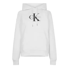 カルバンクライン レディース アウター パーカー・スウェット ロゴ Calvin Klein Jeans Monogram Logo Hoodie Bright White ホワイト