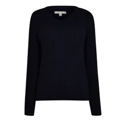 バブアー レディース アウター ニット・セーター Vネック ニット Barbour Hampton V Neck Knit Navy ネイビーのサムネイル