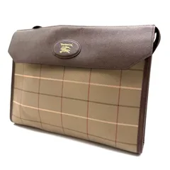 【美品】Burberrys' バーバリーズ BURBERRY バーバリー ノバチェック セカンドバッグ クラッチバッグ ヴィンテージ ブラウン レザー ユニセックス