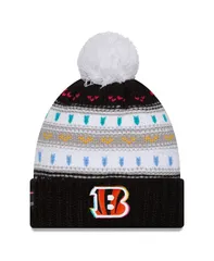 ニューエラ レディース アクセサリー 帽子 ニット New Era Womens Black Cincinnati Bengals 2025 NFL Crucial Catch Cuffed Knit with Pom Hat Black ブラック