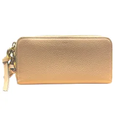 クロエ チャーム付き ロング ウォレット 財布 長財布 ラウンドファスナー ロゴ レザー ピンク ベージュ 02-21-68-65 Chloe エレガント 上品 高級感 洗練 スタイリッシュのサムネイル