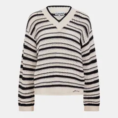 ガニー レディース アウター パーカー・スウェット シャツ コットン Ganni Womenstripe Cotton Crew Sweatshirt Multicolour マルチカラーのサムネイル