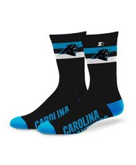 スターター メンズ アンダーウェア 靴下 Starter Mens and Womens Carolina Panthers Team Color TwoStripe Crew Socks Black ブラック