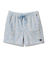 퀵 실버 워터 맨 남성 수영복 하프 바지 반바지 반바지 Quiksilver Waterman Quiksilver Mens Fern Garden Volley Shorts Beach blue 블루