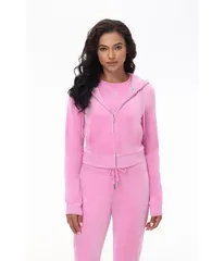ジューシークチュール レディース アウター パーカー・スウェット Juicy Couture Luxe Velour Juicy Hoodie with Back Bling Fancifulのサムネイル