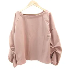 ナイスクラップ NICE CLAUP continuer de NICE CLAUP カットソー 長袖 無地 F ピンクブラウン /YM6