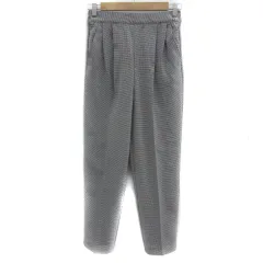 サマンサモスモス SM2 スラックスパンツ テーパードパンツ アンクル丈 総柄 M 黒 ブラック 白 ホワイト /YS6