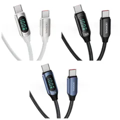 【新品】 toocki usb c ケーブル 100W LEDディスプレイ付き【ホワイト＋ブラック+ブルー 2M】3本セット タイプC PD急速充電 typec ナイロン編み iPhone 17/iPhone 16/iPhone 15/Plus、MacBo 0