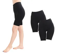 [ラウレアアコアコア] ブラック 3分丈 L-XL 2枚セット レギンス パンツ 綿混 コットン レディース 女性 スパッツ 日本製 伸縮性 ストレッチパンツ インナー下着 厚い ハイウェスト ムレないレギンス 楽ちん 部 [ブラック3分丈2個] [L-XL]