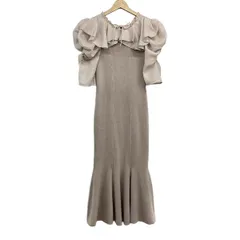 snidel(スナイデル) ワンピース サイズF レディース - SWNO231113 ピンク 半袖/デコルテ/フリル/ニットワンピ/ロング丈