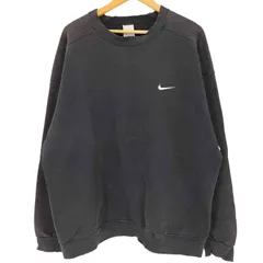 ナイキ NIKE 00s 白タグ スウッシュ刺繍 コットンポリ クルーネックスウェット メンズ import：XL 