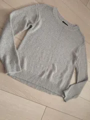 バナナリパブリック クルーネック コットンニット セーター グレー Mサイズ