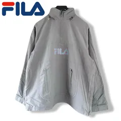 90s FILA フィラ ハーフジップ アノラックパーカー M ナイロンジャケット グレー RN# 91175