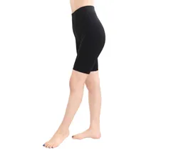 [ラウレアアコアコア] ブラック 3分丈 L-XL レギンス パンツ 綿混 コットン レディース 女性 スパッツ 日本製 伸縮性 ストレッチパンツ インナー下着 ピラティス 外出 日本正規品保証付 エアロビ 女 はいて寝て ズ [ブラック3分丈] [L-XL]