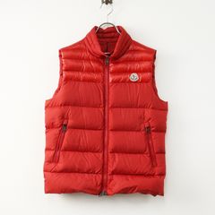 MONCLER モンクレール ダウンベスト 赤 男女 ジレ 軽量 ロゴワッペン