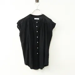 アーバンリサーチ サニーレーベル URBAN RESEARCH Sonny Label 楊柳ギャザーブラウス F｜ブラック 【2400014860221】