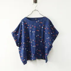 2025FW マーブルシュッド marble SUD cherry JQ アンプルTEE＼ネイビー ジャガード ブラウス コットン チェリー ドルマン【2400014859607】のサムネイル