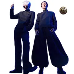 五条悟 夏油傑 コスプレ衣装 高専時代 ウィッグ 追加可能 コスプレ小物付 第2期 懐玉・玉折 衣装 コスチューム アニメ cosplay イベンド 変装 仮装 プレゼント 祭り (夏油傑 衣装【銅色ボタンVer.】+ウィッグ,S)