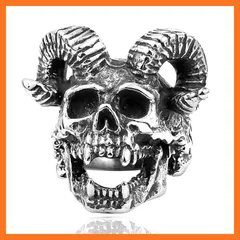 【新品】 [Rockyu] 人気 アクセサリー リング メンズ スカル ステンレス ブラック指輪16 ロック レトロ アンティーク風 ゴシック デザイン ファッション アクセサリー