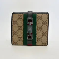 3686 GUCCI グッチ 折り財布 シェリーライン GG キャンバス ダークブラウン