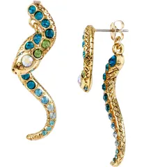 ベッツィジョンソン レディース アクセサリー ピアス・イヤリング Betsey Johnson Pave Crystal Snake FrontBack Earrings Blue Multi ブルーのサムネイル