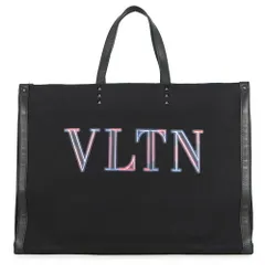 ヴァレンティノガラヴァーニ トートバッグ VLTNロゴ キャンバス レザー VALENTINO 黒のサムネイル
