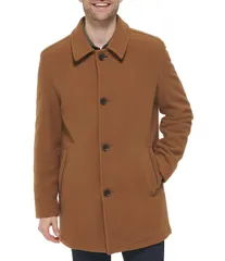 コールハーン メンズ アウター ジャケット・ブルゾン プラスサイズ ウール コート Cole Haan Wool Blend Collared Plush Car Coat Camel キャメル