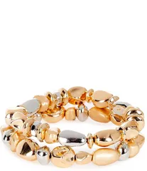 ディラーズ レディース アクセサリー ブレスレット・バングル・アンクレット Dillards Two Tone Pebble Stretch Bracelet Setwo Tone