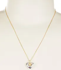アルジェントヴィーヴォ レディース アクセサリー ネックレス・チョーカー レース Argento Vivo Two Tone Puffy Heart Short Pendant Necklace Two Tone