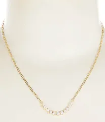 アンナアヴァ レディース アクセサリー ネックレス・チョーカー レース Anna Ava Waterproof Cubic Zirconia Stone Curve Chainecklace GoldCrystal ゴールド