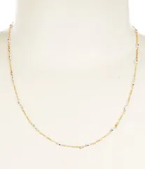 アルジェントヴィーヴォ レディース アクセサリー ネックレス・チョーカー レース Argento Vivo Two Tone Stone Ball Chainecklace Two Tone ストーン