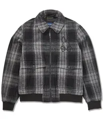 サイコバニー メンズ アウター ジャケット・ブルゾン ウール ジャケット Psycho Bunny Gavin Plaid Wool Bomber Jacket Black ブラックのサムネイル