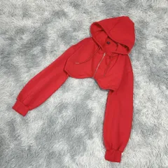【美品】SHEIN ジップアップ クロップドパーカー 裏起毛 (M) ストリート
