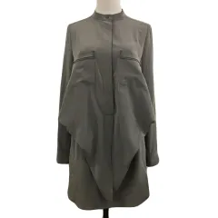 ダブルスタンダードクロージング ダブスタ DOUBLE STANDARD CLOTHING ワンピース ミニ ウエストゴム 比翼仕立て 無地 長袖 F グレー 茶 ブラウンのサムネイル