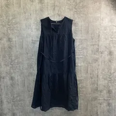 【T-561】UNIQLO ユニクロ ネイビー ノースリーブ ワンピース 3XL 大きいサイズ ロング