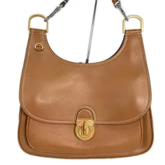 Tory Burch トリーバーチ ショルダーバッグ James ジェームス サドルバッグ ブラウン ゴールド レザー バッグ ファッション アイテム レディース