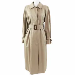 極美品◎Aquascutum アクアスキュータム コットン  裏チェック柄 ロング丈 ステンカラーコート ベージュ 3F イングランド製 正規品 レディース