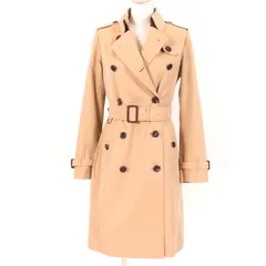 美品☆BURBERRY LONDON バーバリーロンドン コットン100％ ウールライナー付 裏地ノバチェック柄 トレンチコート ベージュ 36 日本製 正規品 レディース