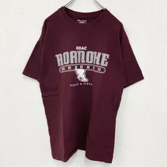 古着　used　champion　チャンピオン　半袖カレッジプリントTシャツ　ロアノーク大学　クルーネック　赤　レトロ　Lサイズ