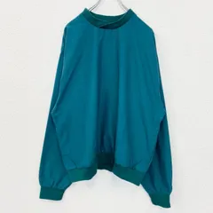 古着 used　Champion チャンピオン　長袖ナイロンプルオーバー　シンプルデザイン　ワンポイントロゴ刺　緑　XLサイズ