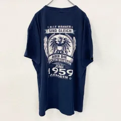 古着 used　FRUIT of THE LOOM　半袖バックデザインプリントTシャツ　クルーネック　ネイビー　2XLサイズ