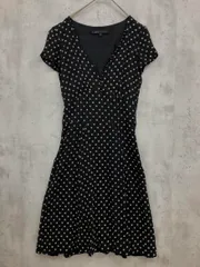 MARC JACOBS マークジェイコブス シルク ドット ワンピース size4/黒 ■◆ レディース