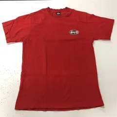 STUSSY TEE ステューシー 半袖 Tシャツ アメリカ製 Lサイズ RED レッド U.S.A. 古着